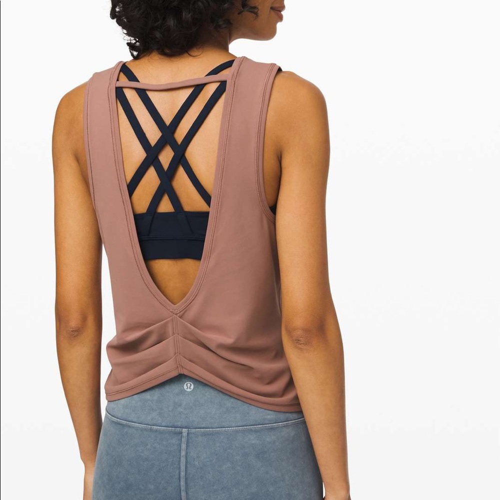 Lulu lemon small brushed dusty pink open back tank